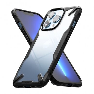 [Užsakomoji prekė] Dėklas iPhone 13 Pro - Ringke Fusion X - Juodas 1