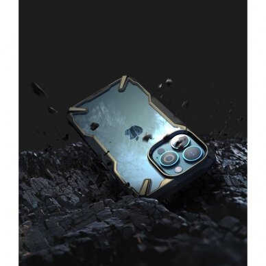[Užsakomoji prekė] Dėklas iPhone 13 Pro - Ringke Fusion X - Juodas 3