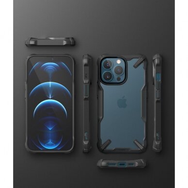 [Užsakomoji prekė] Dėklas iPhone 13 Pro - Ringke Fusion X - Juodas 6
