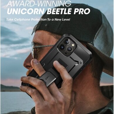 [Užsakomoji prekė] Dėklas skirtas iPhone 13 Pro - Supcase Unicorn Beetle Pro - Juodas LYH194 6