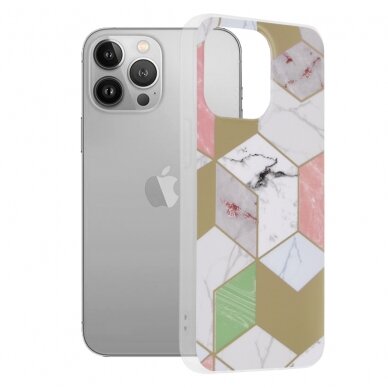 [Užsakomoji prekė] Dėklas skirtas iPhone 13 Pro - Techsuit Marble Series - Violetinis Hex