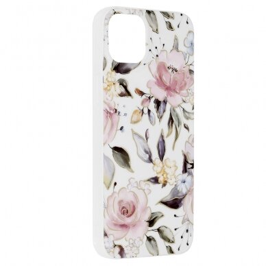 [Užsakomoji prekė] Dėklas skirtas iPhone 14 Plus - Techsuit Marble Series - Chloe Baltas  1