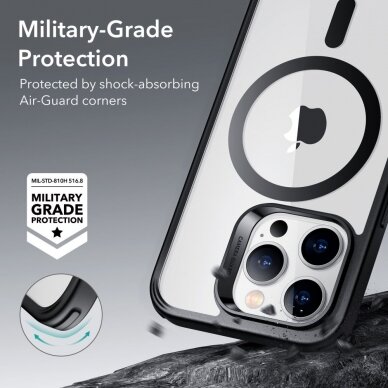 [Užsakomoji prekė] Dėklas skirtas iPhone 14 Pro - ESR Classic Hybrid HaloLock - permatomas Juodas  3
