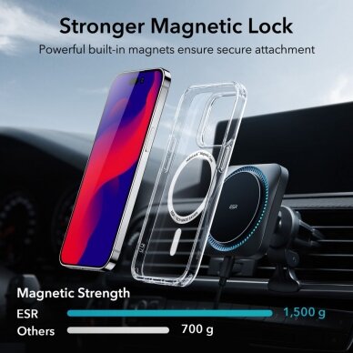 [Užsakomoji prekė] Dėklas skirtas iPhone 14 Pro Max - ESR Classic Hybrid HaloLock - permatomas  2