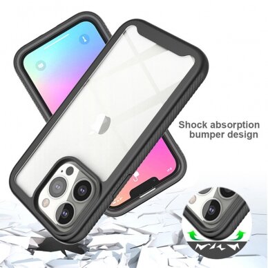 [Užsakomoji prekė] Dėklas skirtas iPhone 14 Pro Max + Folie - Techsuit Defense360 Pro - Juodas  2