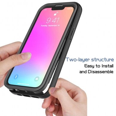 [Užsakomoji prekė] Dėklas skirtas iPhone 14 Pro Max + Folie - Techsuit Defense360 Pro - Juodas  3