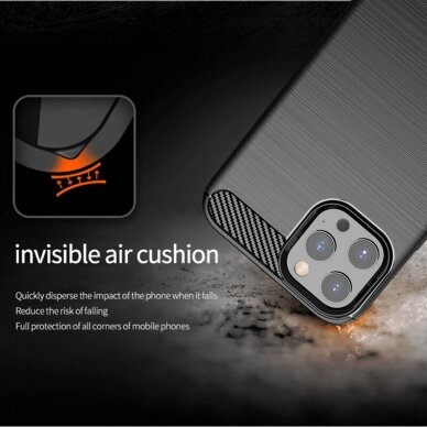 [Užsakomoji prekė] Dėklas skirtas iPhone 14 Pro Max - Techsuit Carbon Silicone - Juodas  3