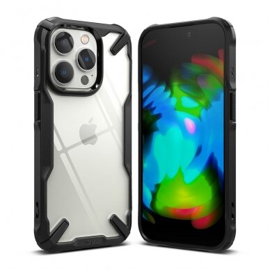 [Užsakomoji prekė] Dėklas skirtas iPhone 14 Pro - Ringke Fusion X - Juodas  2