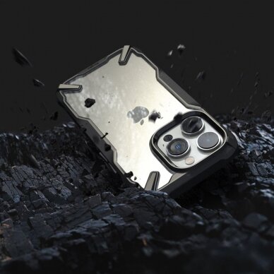 [Užsakomoji prekė] Dėklas skirtas iPhone 14 Pro - Ringke Fusion X - Juodas  5