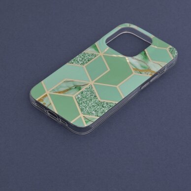 [Užsakomoji prekė] Dėklas skirtas iPhone 14 Pro - Techsuit Marble Series - Žalias Hex  4