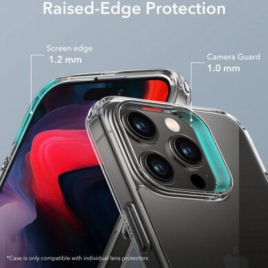 [Užsakomoji prekė] Dėklas iPhone 15 Pro - ESR Air Shield Boost Kickstand - Permatomas 4