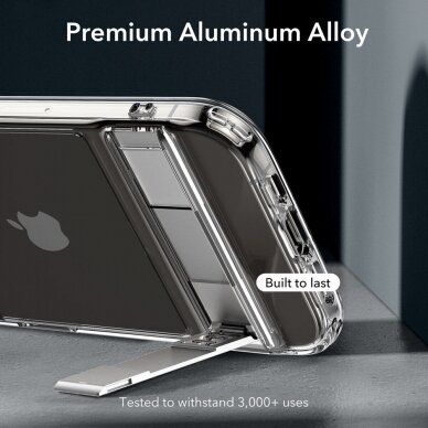 [Užsakomoji prekė] Dėklas iPhone 15 Pro - ESR Air Shield Boost Kickstand - Permatomas 5