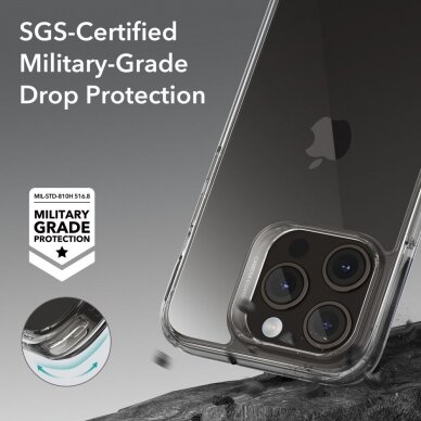 [Užsakomoji prekė] Dėklas iPhone 15 Pro - ESR Ice Shield - Permatomas 2