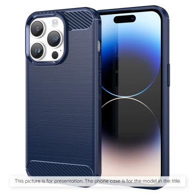 Akcija! Dėklas iPhone 15 Pro Max - Techsuit Carbon Silicone - Mėlynas