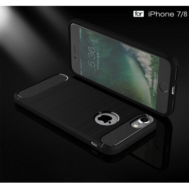 [Užsakomoji prekė] Dėklas skirtas iPhone 7 / 8 - Techsuit Carbon Silicone - Juodas 1