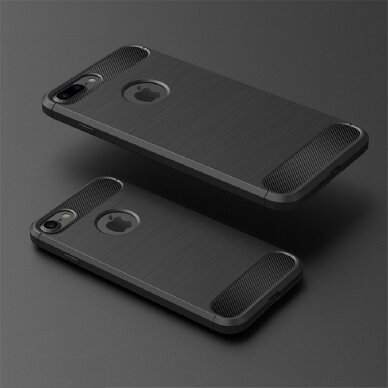 [Užsakomoji prekė] Dėklas skirtas iPhone 7 / 8 - Techsuit Carbon Silicone - Juodas 2