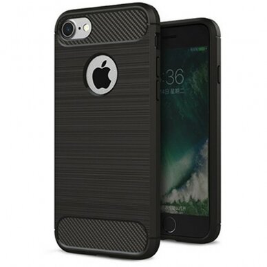 [Užsakomoji prekė] Dėklas skirtas iPhone 7 / 8 - Techsuit Carbon Silicone - Juodas