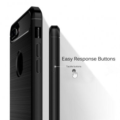 [Užsakomoji prekė] Telefono dėklas iPhone 7 Plus - Techsuit Carbon Silicone - Juodas 4