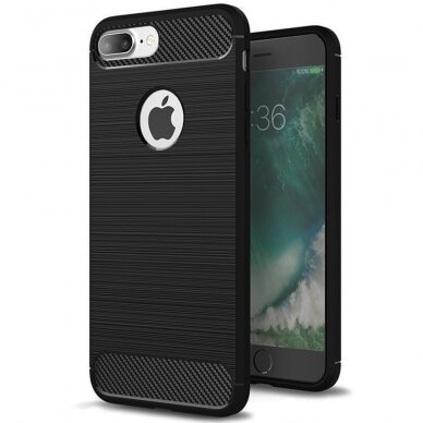 [Užsakomoji prekė] Telefono dėklas iPhone 7 Plus - Techsuit Carbon Silicone - Juodas