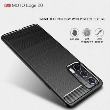 [Užsakomoji prekė] Dėklas skirtas Motorola Edge 20 - Techsuit Carbon Silicone - Juodas 5