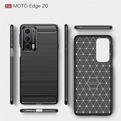 [Užsakomoji prekė] Dėklas skirtas Motorola Edge 20 - Techsuit Carbon Silicone - Juodas 6
