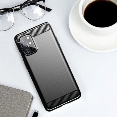 [Užsakomoji prekė] Dėklas skirtas OnePlus 8T - Techsuit Carbon Silicone - Juodas OPL831 2