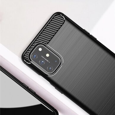 [Užsakomoji prekė] Dėklas skirtas OnePlus 8T - Techsuit Carbon Silicone - Juodas OPL831 3