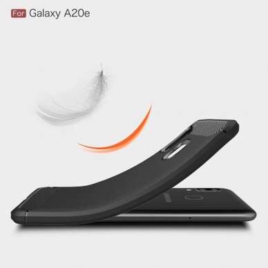 [Užsakomoji prekė] Dėklas skirtas Samsung Galaxy A20e - Techsuit Carbon Silicone - Juodas  4