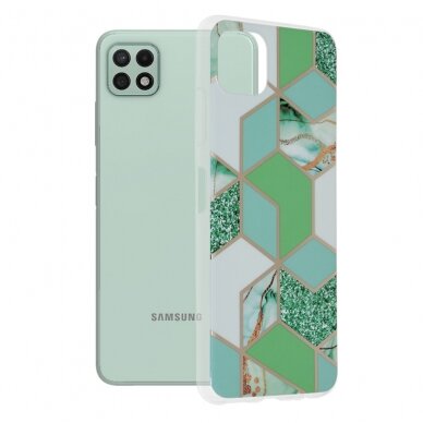 [Užsakomoji prekė] Dėklas skirtas Samsung Galaxy A22 5G - Techsuit Marble Series - Žalias Hex