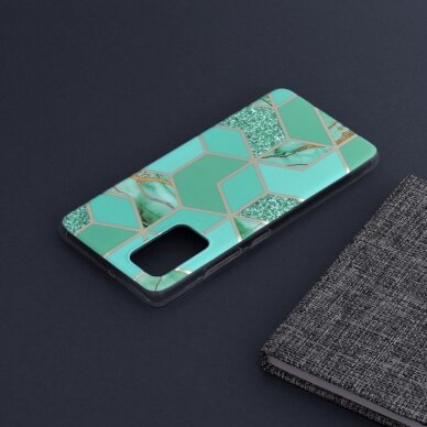[Užsakomoji prekė] Dėklas Samsung Galaxy A32 4G - Techsuit Marble Series - Žalias Hex 4