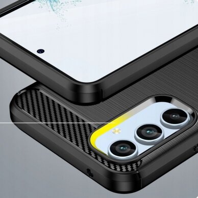 [Užsakomoji prekė] Dėklas skirtas Samsung Galaxy A34 5G - Techsuit Carbon Silicone - Juodas  3