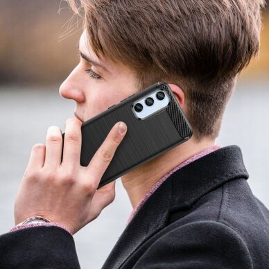 [Užsakomoji prekė] Dėklas skirtas Samsung Galaxy A34 5G - Techsuit Carbon Silicone - Juodas  6