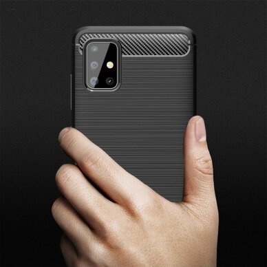 [Užsakomoji prekė] Telefono dėklas Samsung Galaxy A51 4G - Techsuit Carbon Silicone - Juodas  2