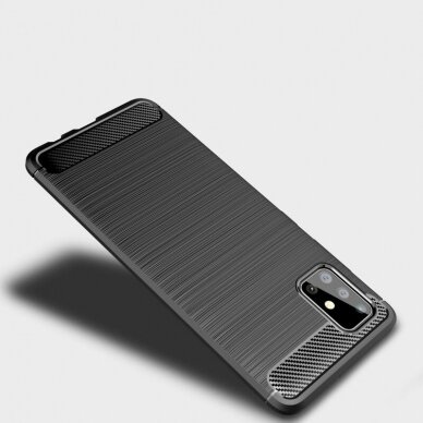 [Užsakomoji prekė] Telefono dėklas Samsung Galaxy A51 4G - Techsuit Carbon Silicone - Juodas  3