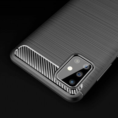 [Užsakomoji prekė] Telefono dėklas Samsung Galaxy A51 4G - Techsuit Carbon Silicone - Juodas  4