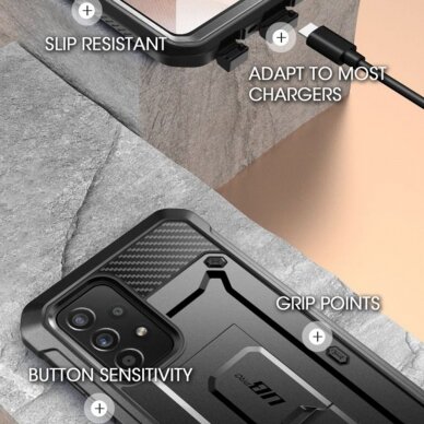 [Užsakomoji prekė] Dėklas skirtas Samsung Galaxy A53 5G - Supcase Unicorn Beetle Pro - Juodas  6