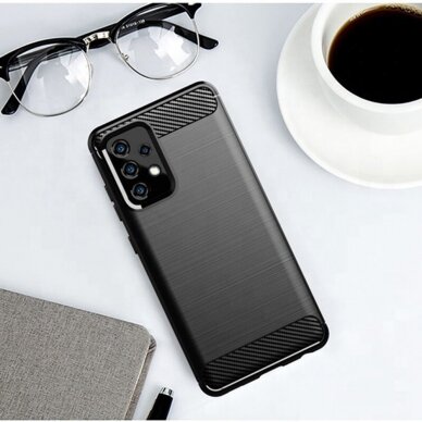 [Užsakomoji prekė] Dėklas skirtas Samsung Galaxy A53 5G - Techsuit Carbon Silicone - Juodas  3
