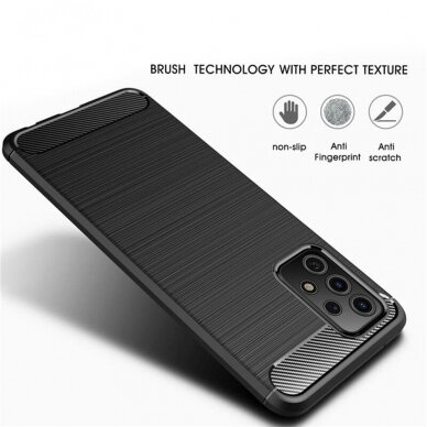 [Užsakomoji prekė] Dėklas skirtas Samsung Galaxy A53 5G - Techsuit Carbon Silicone - Juodas  4