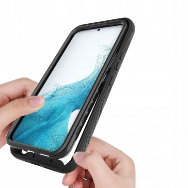 [Užsakomoji prekė] Telefono dėklas Samsung Galaxy A54 + Folie - Techsuit Defense360 Pro - Juodas  3