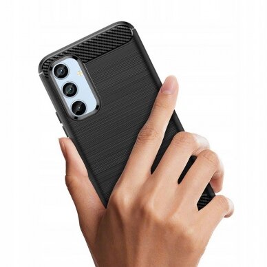 [Užsakomoji prekė] Dėklas skirtas Samsung Galaxy A54 - Techsuit Carbon Silicone - Juodas 1