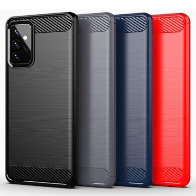 [Užsakomoji prekė] Dėklas skirtas Samsung Galaxy A72 4G / A72 5G - Techsuit Carbon Silicone - Juodas  6