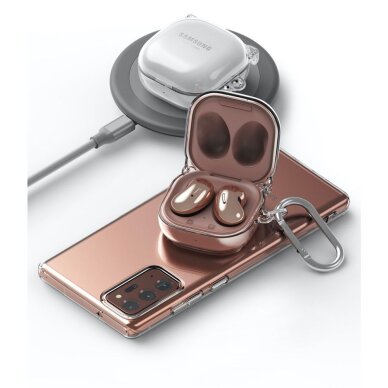 Akcija! Dėklas skirtas Samsung Galaxy Buds Live - Ringke Hinge Case - permatomas  2