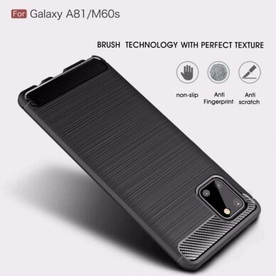 [Užsakomoji prekė] Telefono dėklas Samsung Galaxy Note 10 Lite - Techsuit Carbon Silicone - Juodas 1