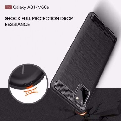 [Užsakomoji prekė] Telefono dėklas Samsung Galaxy Note 10 Lite - Techsuit Carbon Silicone - Juodas 4