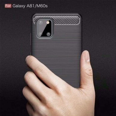[Užsakomoji prekė] Telefono dėklas Samsung Galaxy Note 10 Lite - Techsuit Carbon Silicone - Juodas 5