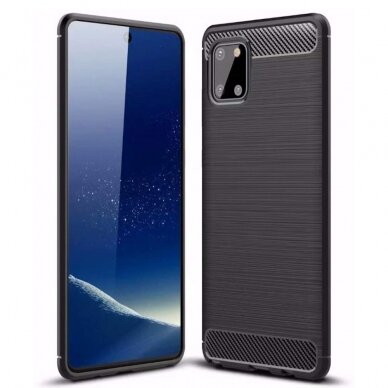 [Užsakomoji prekė] Telefono dėklas Samsung Galaxy Note 10 Lite - Techsuit Carbon Silicone - Juodas
