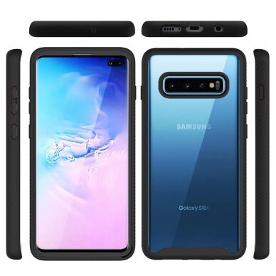 [Užsakomoji prekė] Telefono dėklas Samsung Galaxy S10 Plus + Folie - Techsuit Defense360 Pro - Juodas 2