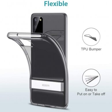 [Užsakomoji prekė] Dėklas skirtas Samsung Galaxy S20 4G / S20 5G - ESR Air Shield Boost Kickstand - permatomas 2