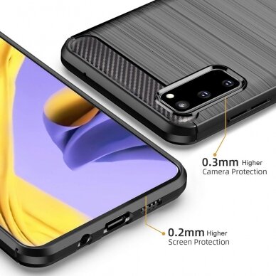 [Užsakomoji prekė] Dėklas skirtas Samsung Galaxy S20 4G / S20 5G - Techsuit Carbon Silicone - Juodas 1
