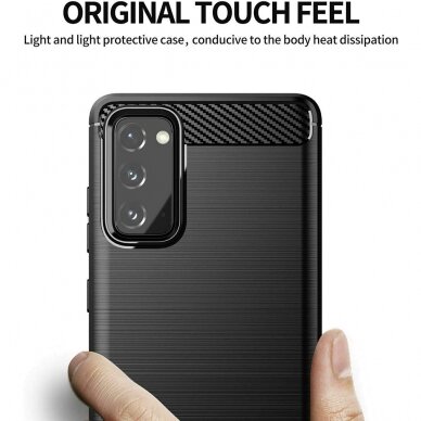 [Užsakomoji prekė] Telefono dėklas Samsung Galaxy S20 FE 4G / S20 FE 5G - Techsuit Carbon Silicone - Juodas 1